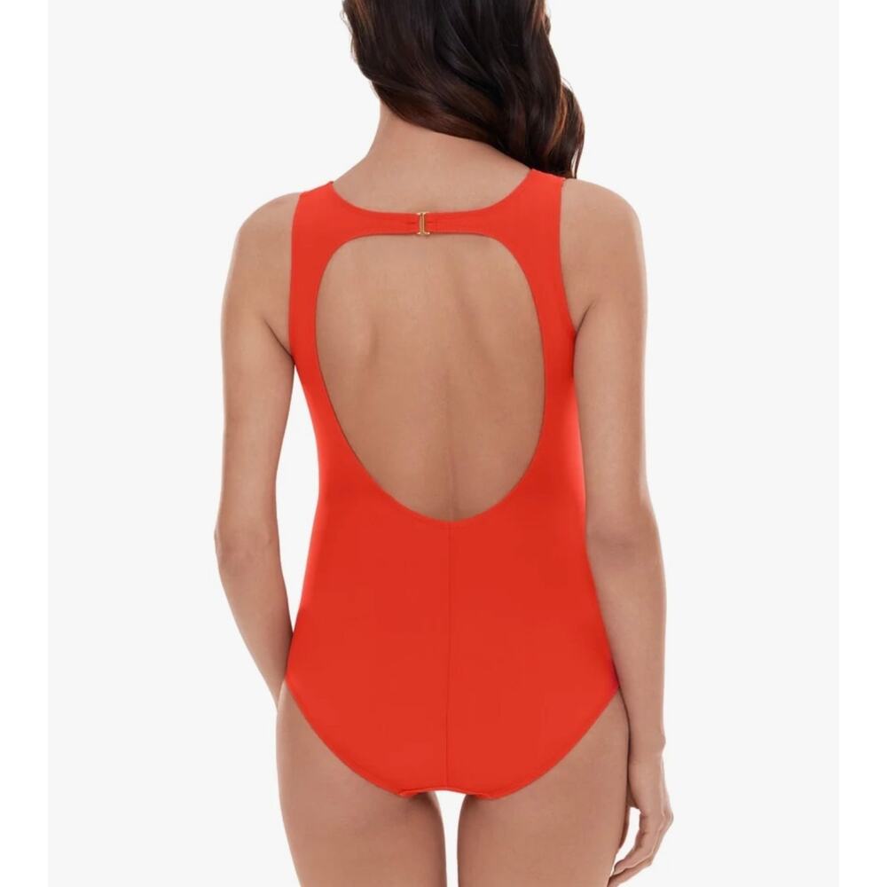 New Women's Hyperlink Annette One Piece Swimsuit Sz 14 persimmon red $182 - Picture 4 of 7
